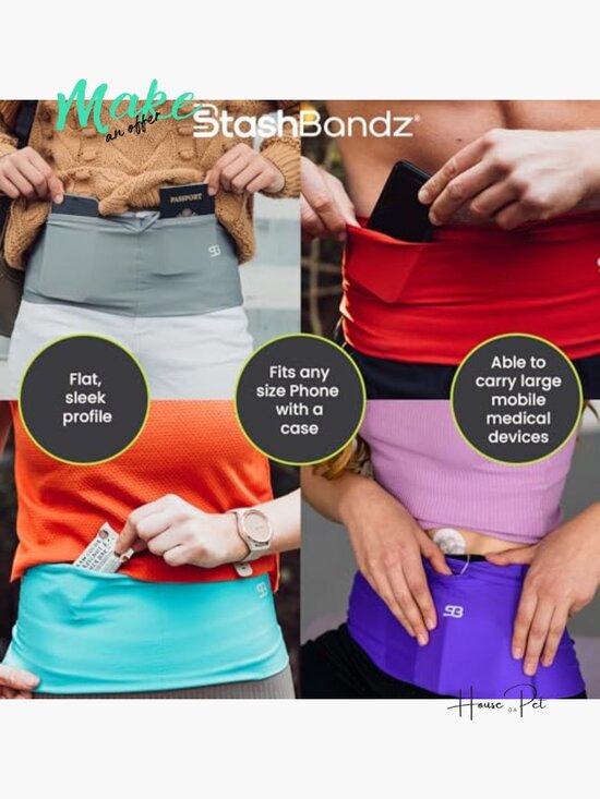 4-Pocket Zip Slim Running Belt, No-Bounce Phone Holder for Workout & Travel main image 5
